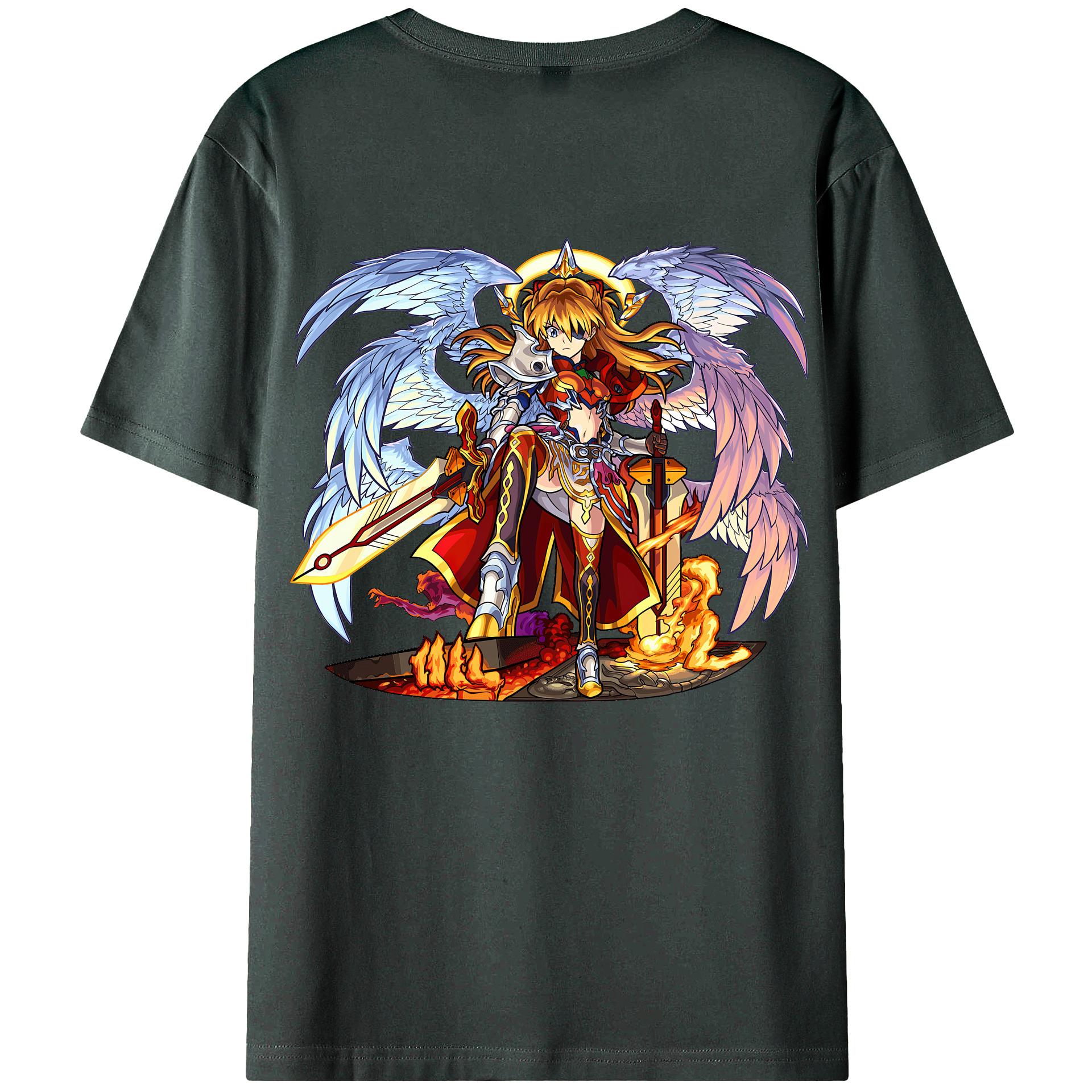 （画像用） EVA 新世紀エヴァンゲリオン 綿100％ メンズ半袖Tシャツ（バックプリント） 通気性